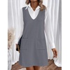 Zeagoo Women’s Sweater Vest Dresses for Women 2026 V Neck Sleeveless Knit Pullover Sweater with Pockets Fall Winter Outfits(Grey)