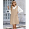 Zeagoo Women’s Sweater Vest Dresses for Women 2026 V Neck Sleeveless Knit Pullover Sweater with Pockets Fall Winter Outfits(Stb)
