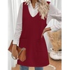 Zeagoo Women’s Sweater Vest Dresses for Women 2026 V Neck Sleeveless Knit Pullover Sweater with Pockets Fall Winter Outfits(Wine Red)