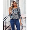 Zeagoo Womens Tops 3/4 Sleeve Blouses Dressy Casual Shirt Pleated Tunic(Bobo Blue 906)