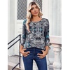 Zeagoo Womens Tops 3/4 Sleeve Blouses Dressy Casual Shirt Pleated Tunic(Bobo Blue 906)