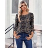 Zeagoo Womens Tops 3/4 Sleeve Blouses Dressy Casual Shirt Pleated Tunic(Bobo Navy 869)