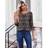 Zeagoo Womens Tops 3/4 Sleeve Blouses Dressy Casual Shirt Pleated Tunic(Bobo Navy 869)