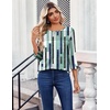 Zeagoo Womens Tops 3/4 Sleeve Blouses Dressy Casual Shirt Pleated Tunic(Stripes Green 530)