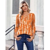 Zeagoo Womens Tops 3/4 Sleeve Blouses Dressy Casual Shirt Pleated Tunic(Tie-dry 466)
