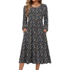 Blue Black Small Floral