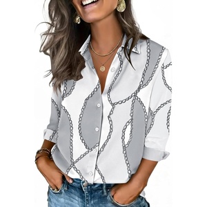 Zeagoo Button Down Shirts for Women 3/4 Sleeve Tops V Neck Collared Blouses Business Casual Outfits(Jh611)
