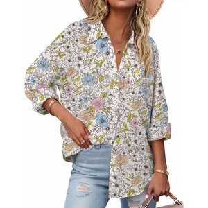 Zeagoo Womens Button Down Shirts Long Sleeve Casual Cotton Gauze Tops(Apricot Blossom)