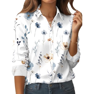 Zeagoo Womens Floral Button Down Shirt Long Sleeve Work Blouse with Pocket(C-bf112)