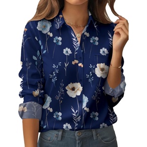 Zeagoo Womens Floral Button Down Shirt Long Sleeve Work Blouse with Pocket(C-bf318)