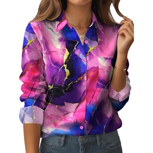 Zeagoo Womens Floral Button Down Shirt Long Sleeve Work Blouse with Pocket(D-cx174)