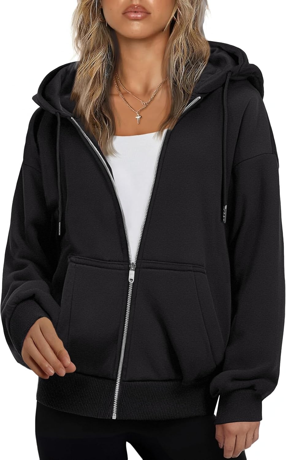 image:imageZEAGOO Hoodies Women Zip Up Hoodie Oversized Sweatshirt Fleece Jackets Spring Fall Winter Coats 2026 FashionAblack