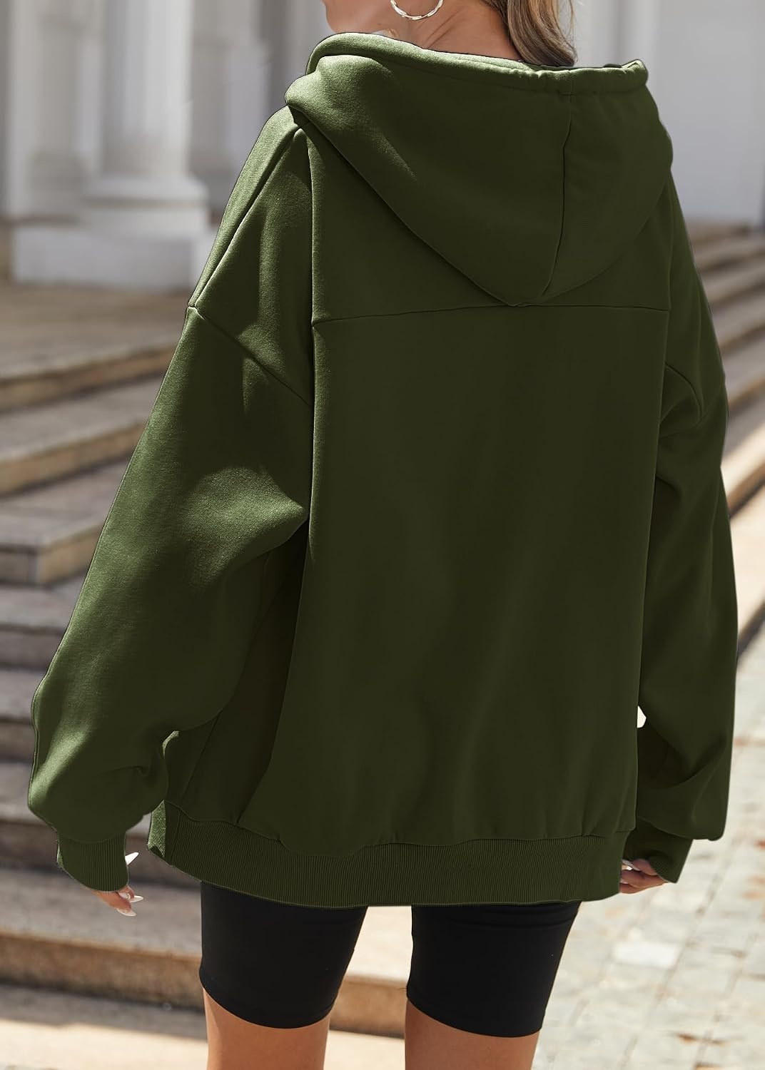 image:imageZEAGOO Hoodies Women Zip Up Hoodie Oversized Sweatshirt Fleece Jackets Spring Fall Winter Coats 2026 FashionArmy Green