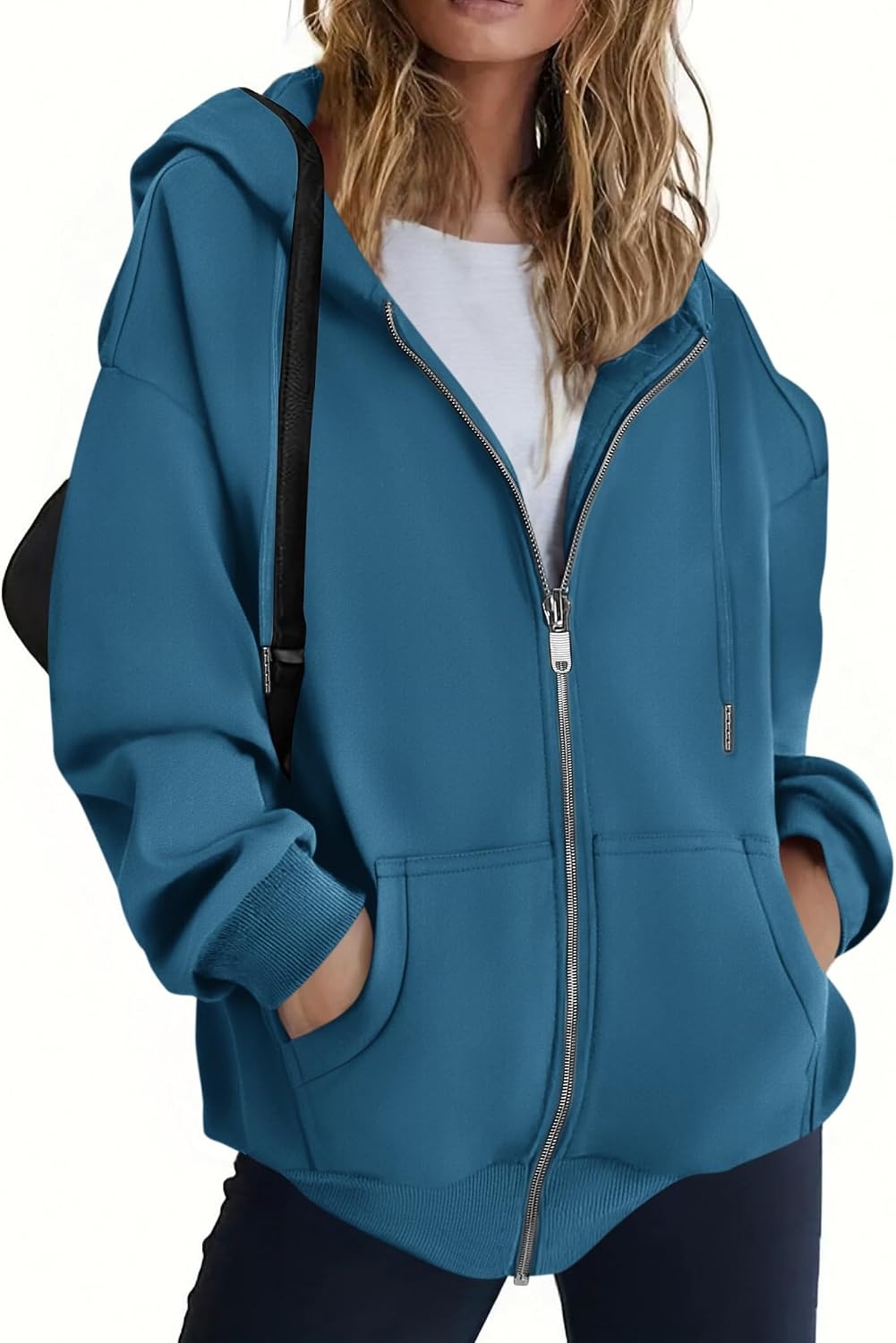 image:imageZEAGOO Hoodies Women Zip Up Hoodie Oversized Sweatshirt Fleece Jackets Spring Fall Winter Coats 2026 FashionBluegreen