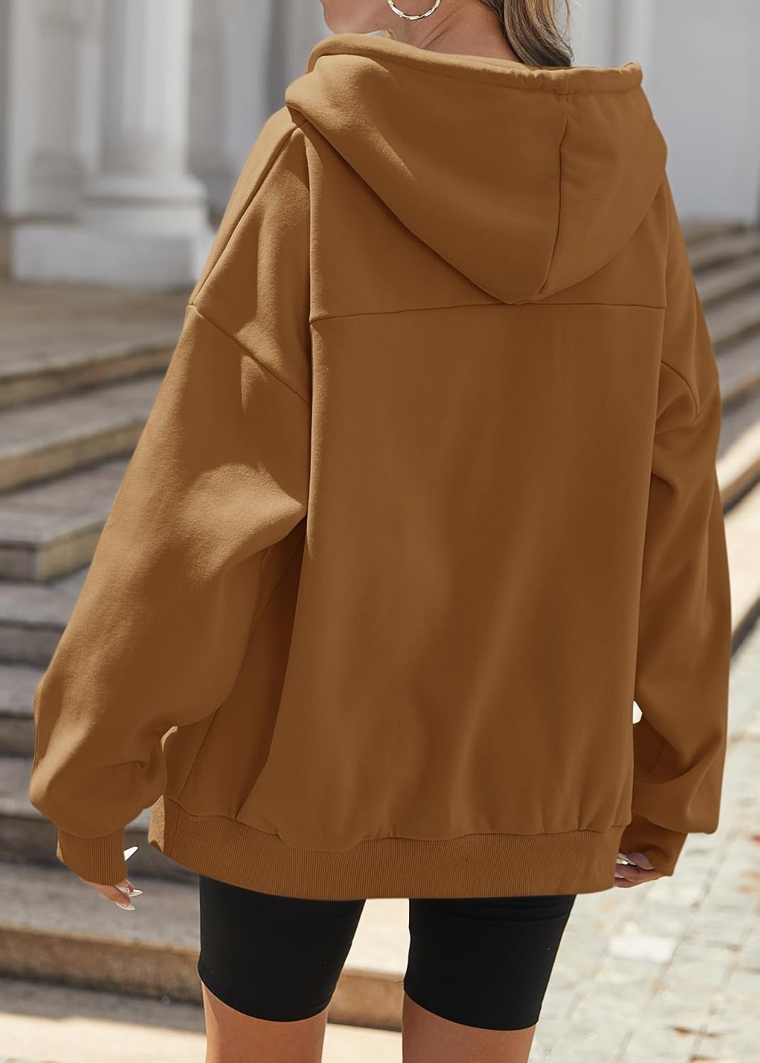 image:imageZEAGOO Hoodies Women Zip Up Hoodie Oversized Sweatshirt Fleece Jackets Spring Fall Winter Coats 2026 FashionLight Brown Color
