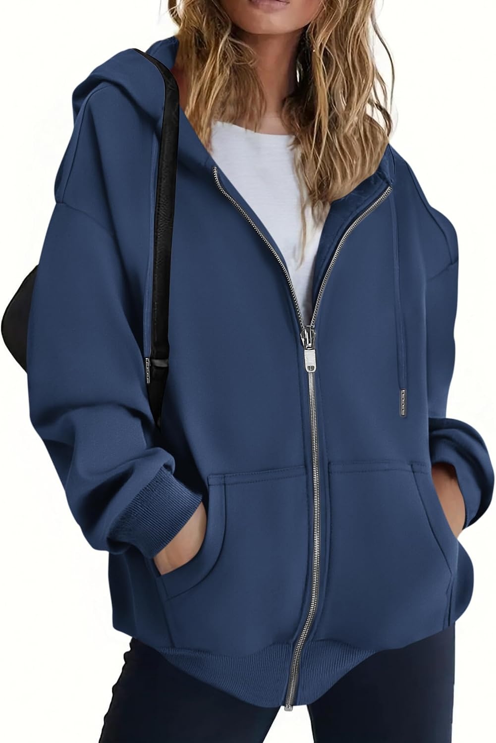 image:imageZEAGOO Hoodies Women Zip Up Hoodie Oversized Sweatshirt Fleece Jackets Spring Fall Winter Coats 2026 FashionNavy Blue