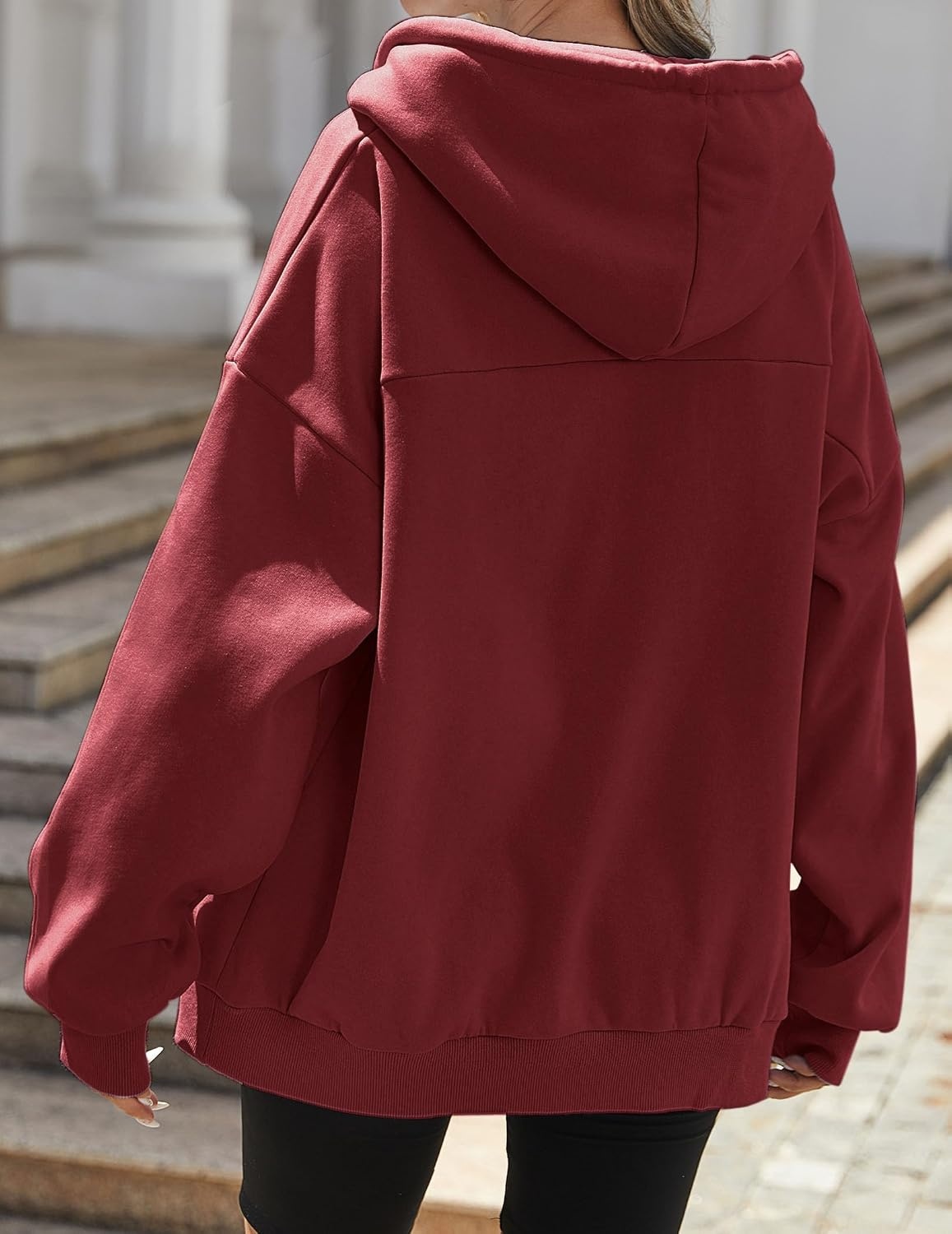 image:imageZEAGOO Hoodies Women Zip Up Hoodie Oversized Sweatshirt Fleece Jackets Spring Fall Winter Coats 2026 FashionWind Red