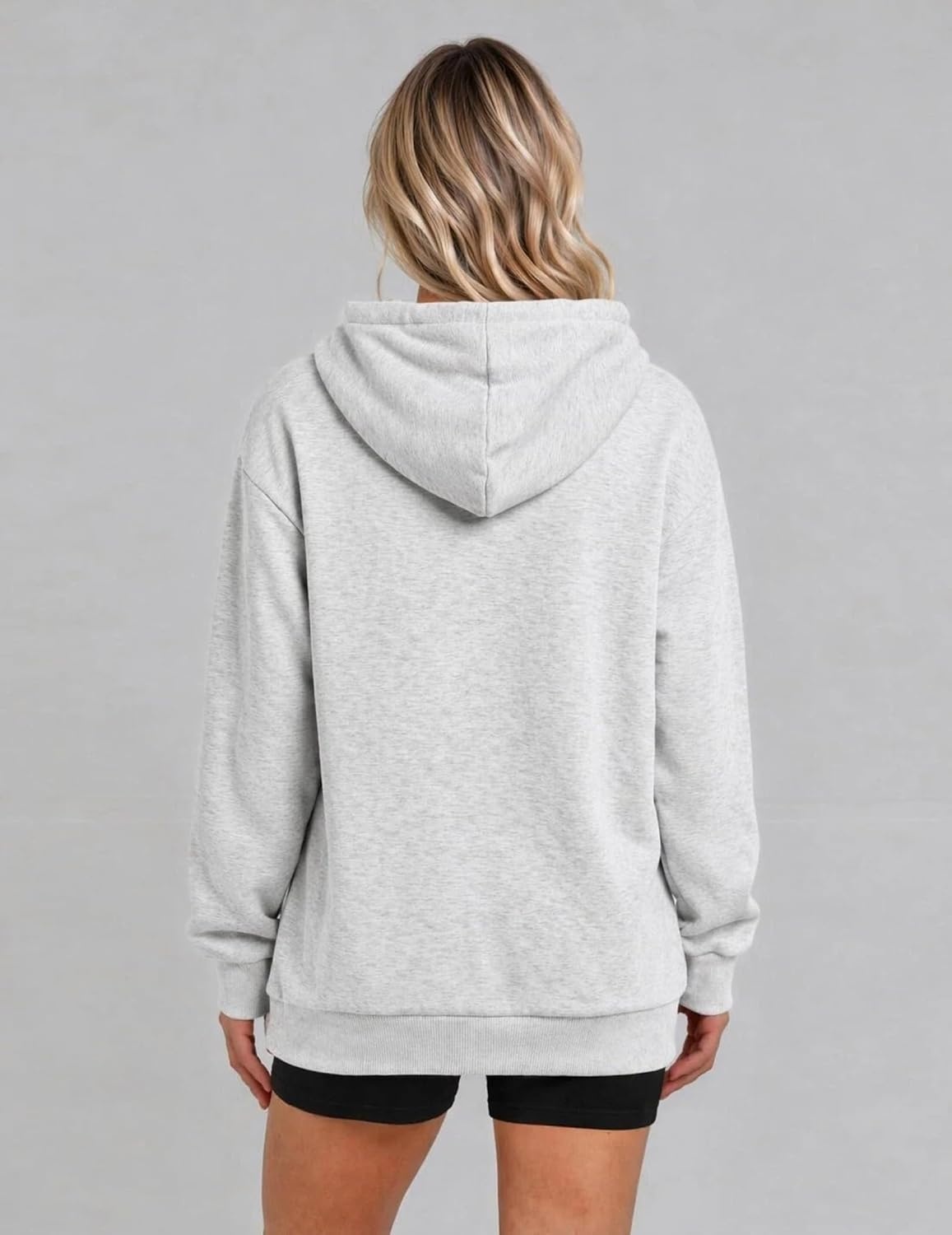image:imageZeagoo Hoodies for Women Casual Button Sweatshirt Oversized Fall ClothesWhite Grey