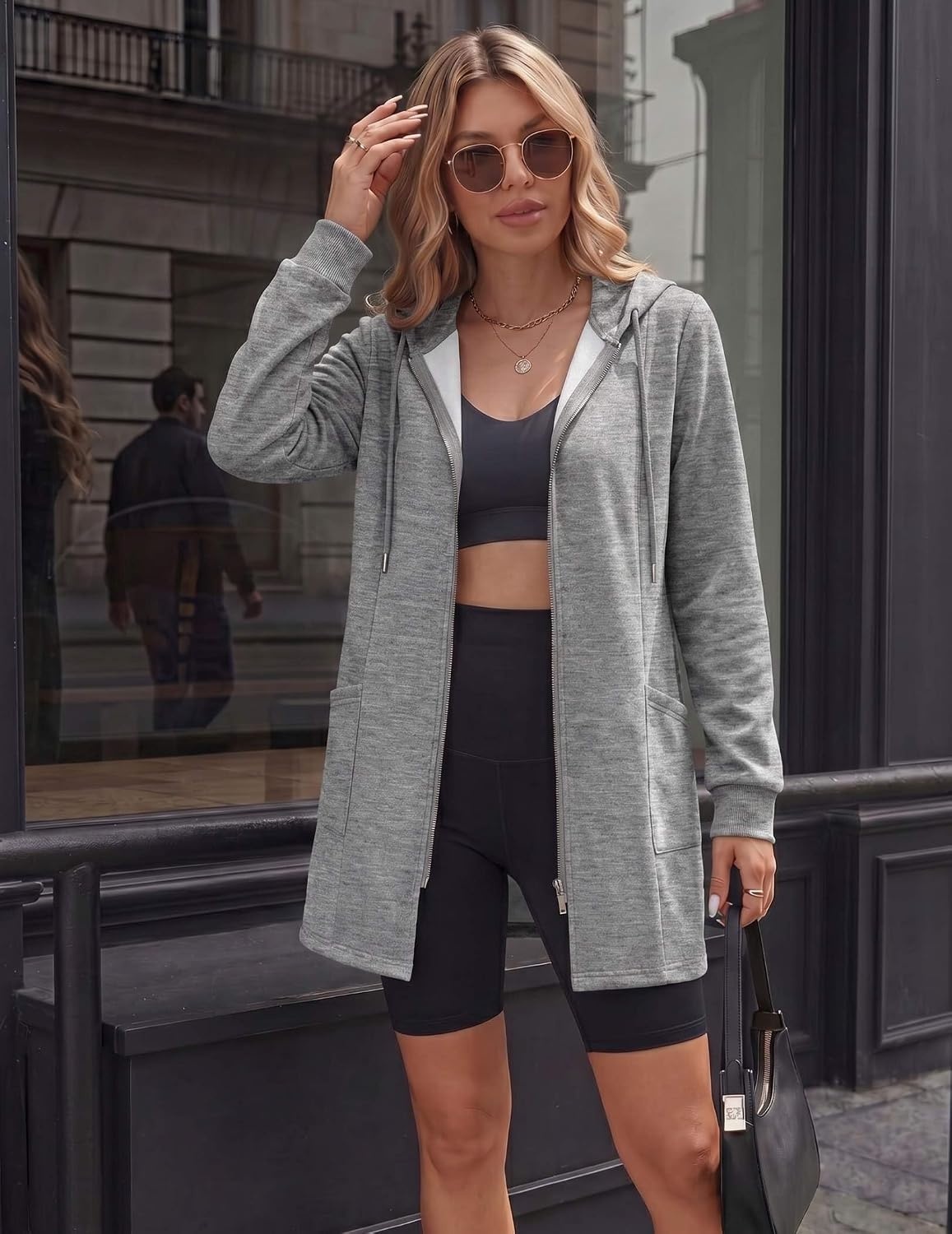 image:imageZeagoo Hoodies for Women Fall Zip up Jacket with Pocket 2026 S3XLLight Grey