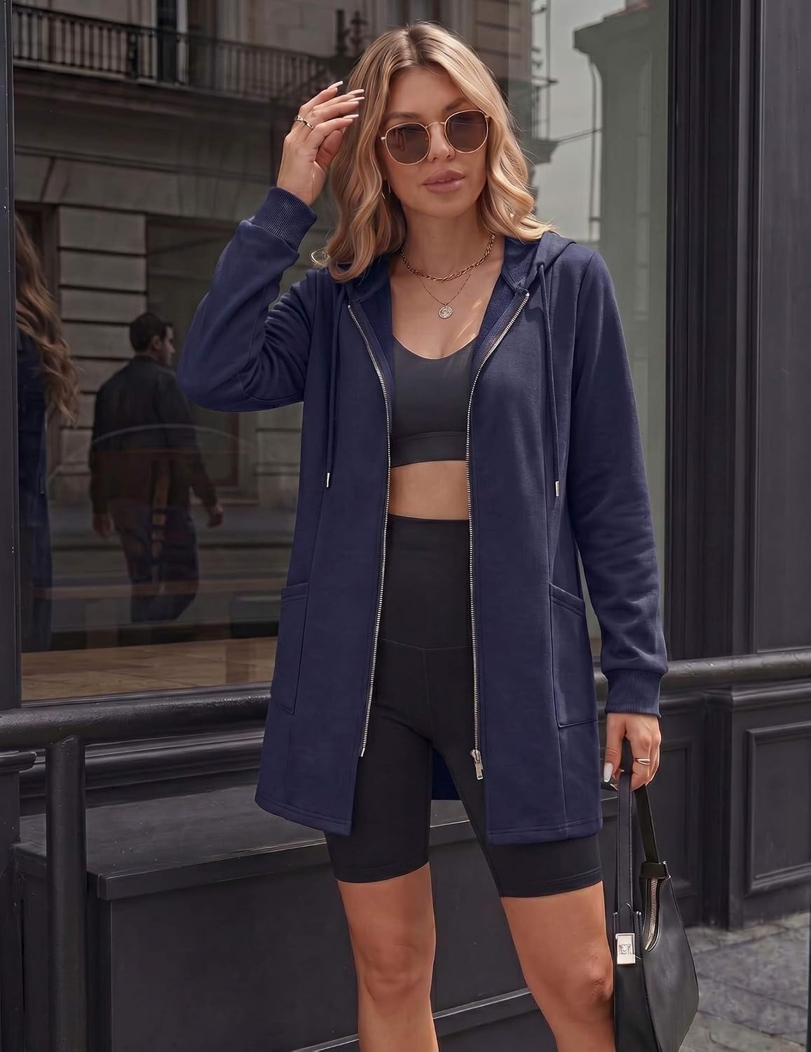 image:imageZeagoo Hoodies for Women Fall Zip up Jacket with Pocket 2026 S3XLNavy Blue