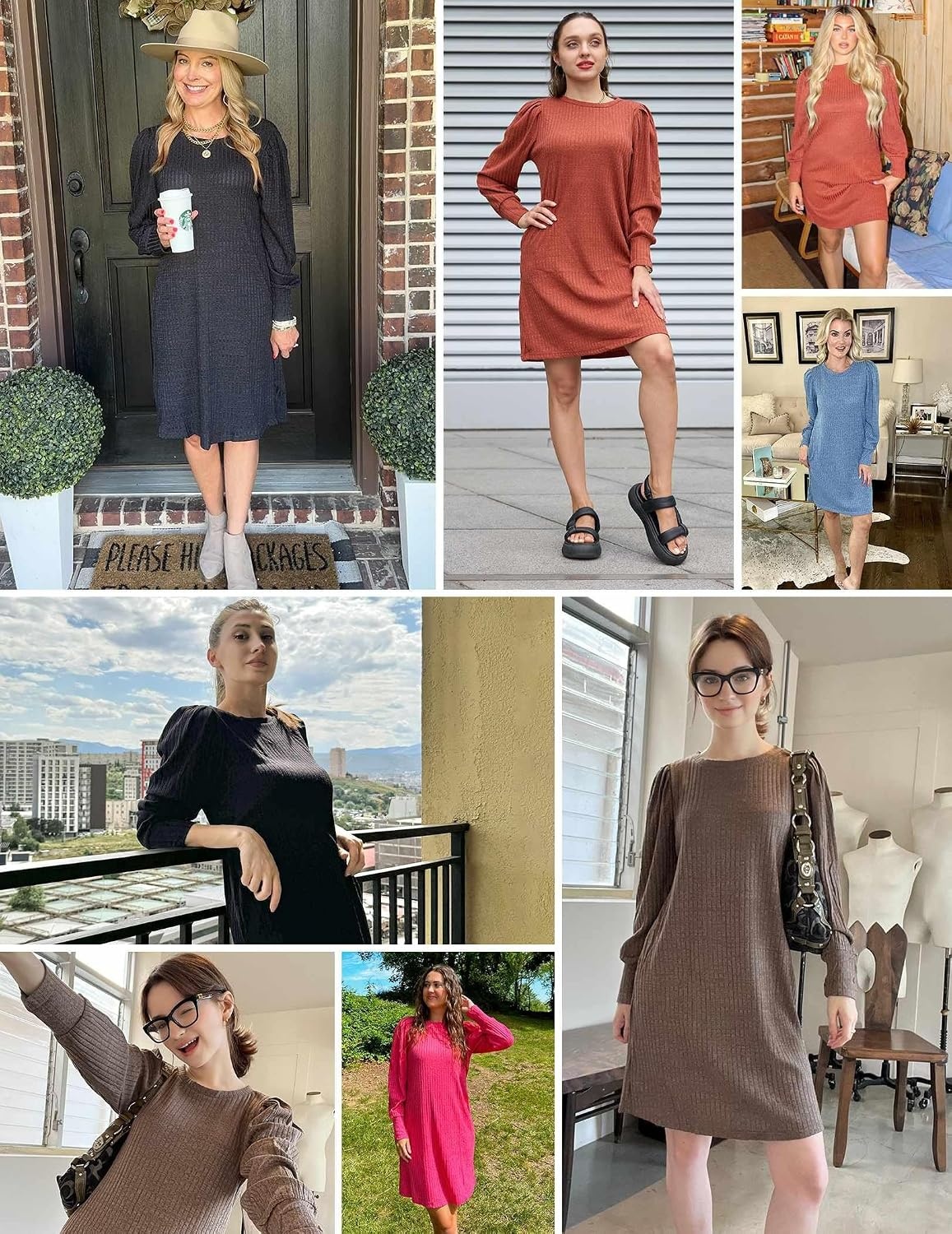 image:imageZeagoo Women Fall Winter Dress Knitted Pullover DressesDark Grey