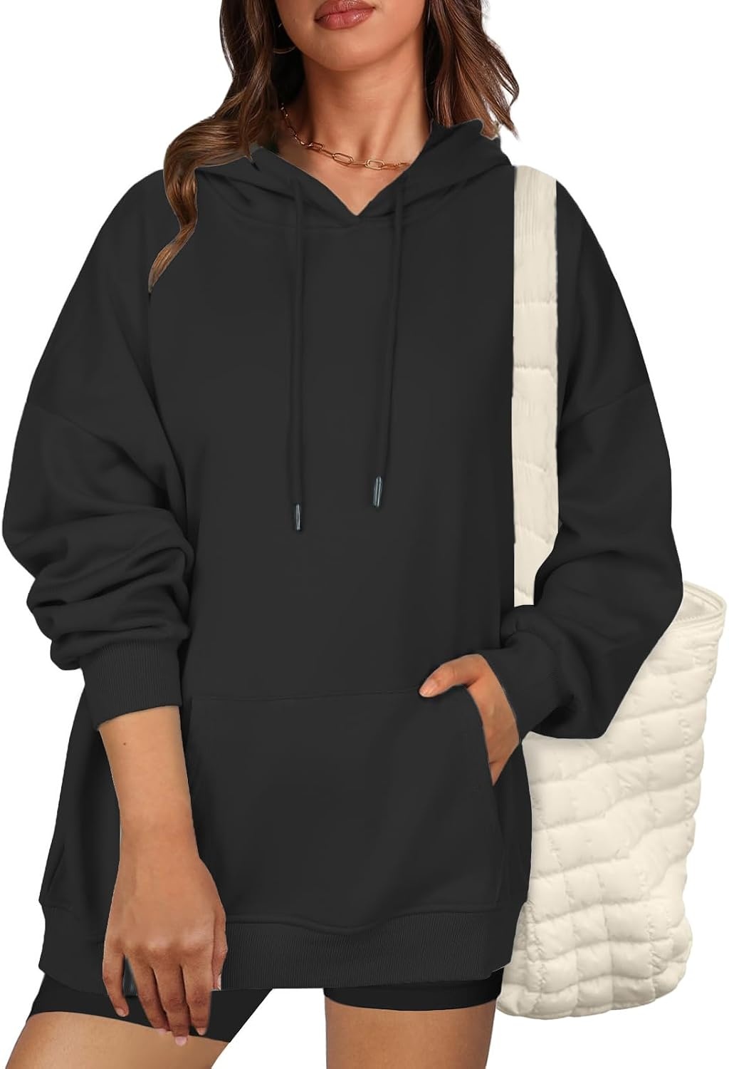 image:imageZeagoo Womens Oversized Hoodies 2025 Fleece Sweatshirts Long Sleeve Pullover with Pocket Fall Winter Outfits Clothes01black