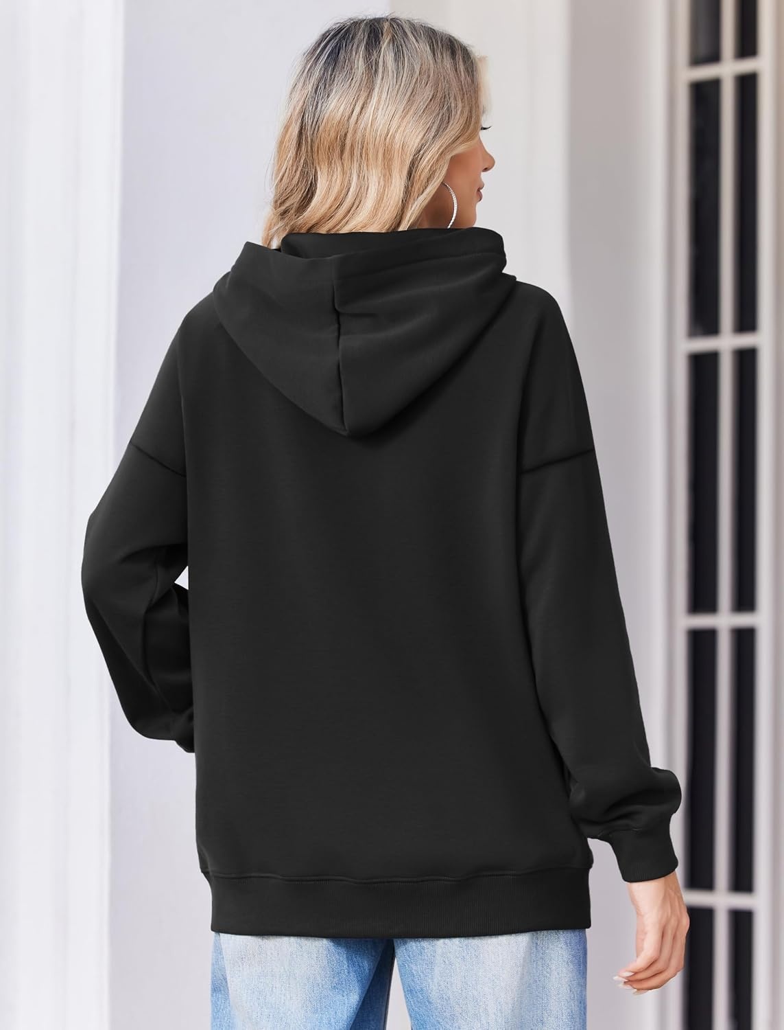 image:imageZeagoo Womens Oversized Hoodies 2025 Fleece Sweatshirts Long Sleeve Pullover with Pocket Fall Winter Outfits Clothes01black