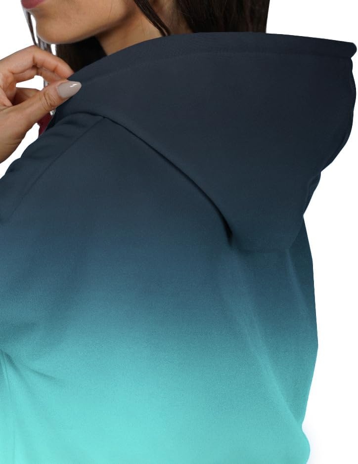 image:imageZeagoo Womens Oversized Hoodies 2025 Fleece Sweatshirts Long Sleeve Pullover with Pocket Fall Winter Outfits ClothesBlue Gradient 2