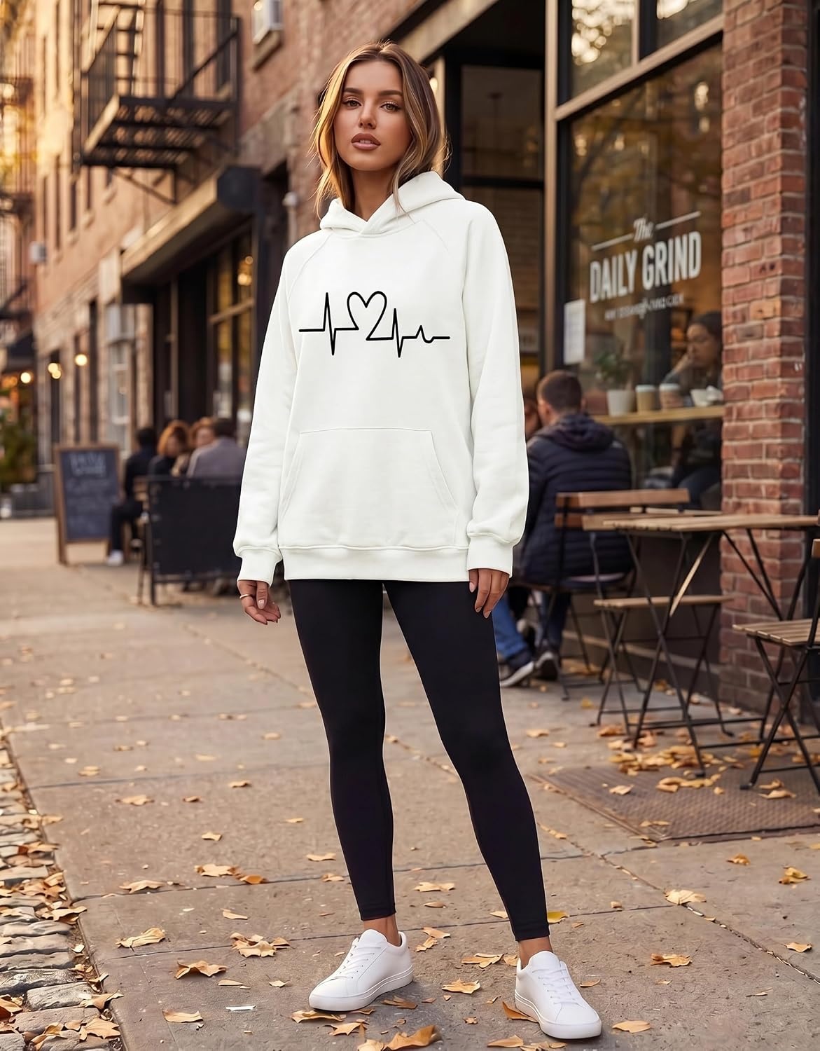 image:imageZeagoo Womens Oversized Hoodies Pullover Fleece Hooded Sweatshirt TrendyHearts