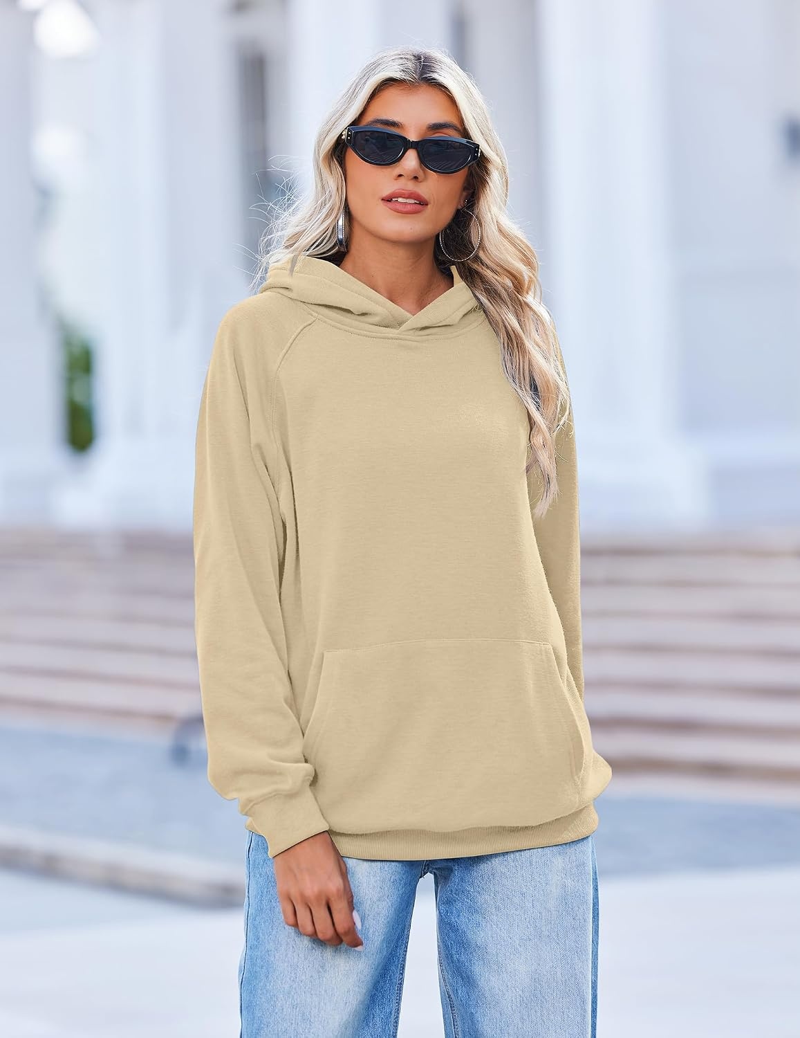 image:imageZeagoo Womens Oversized Hoodies Pullover Fleece Hooded Sweatshirt TrendyLight Brown