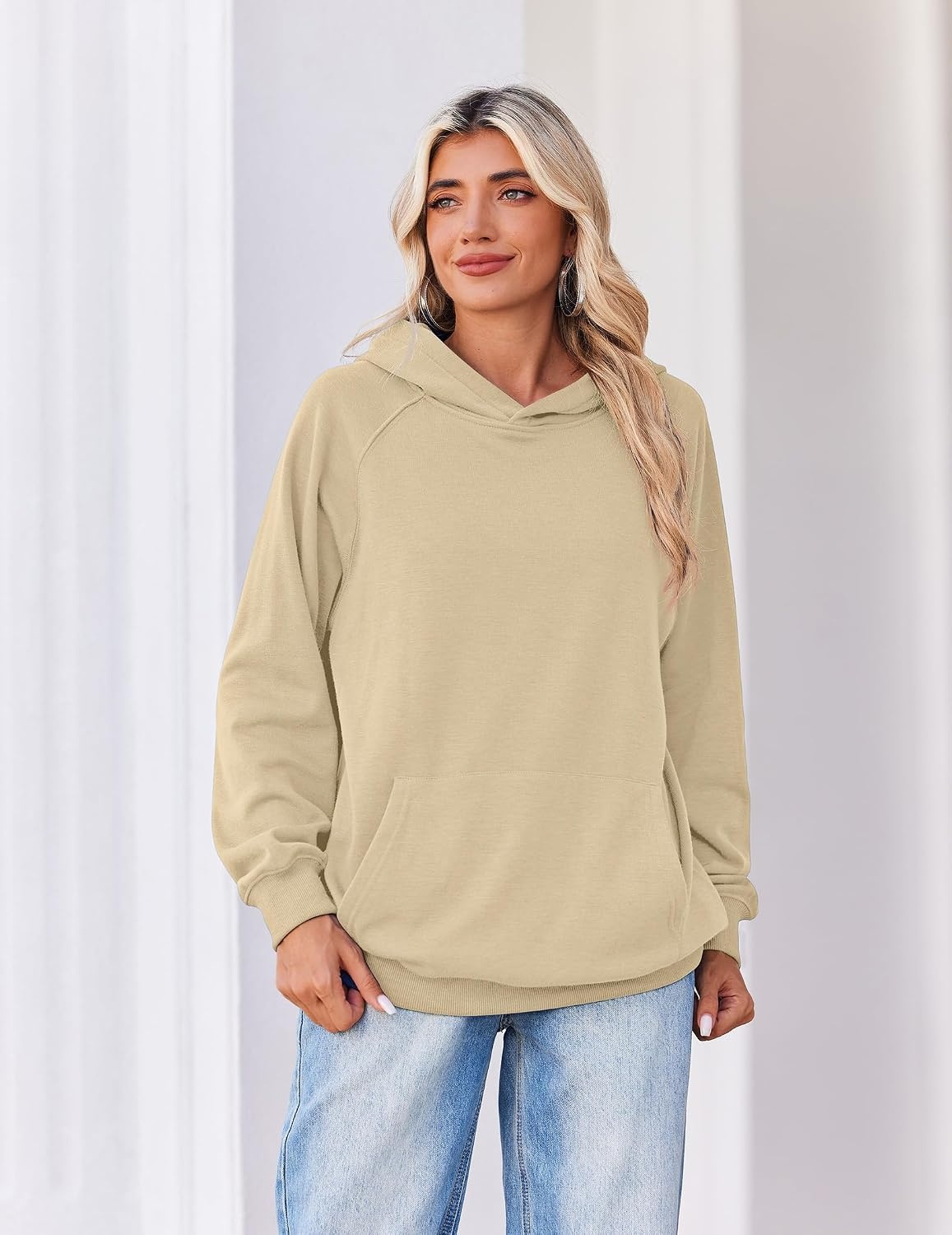 image:imageZeagoo Womens Oversized Hoodies Pullover Fleece Hooded Sweatshirt TrendyLight Brown