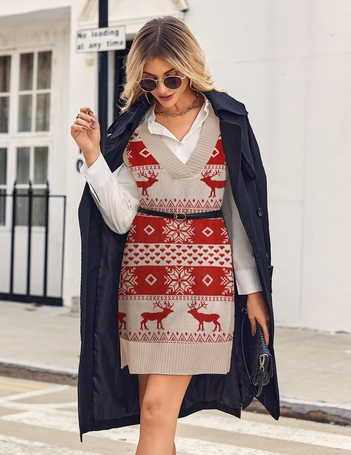 image:imageZeagoo Womens Tank Sweater Dress Sweater Vest Knitted Pullovers Sweaters 2025Christmas