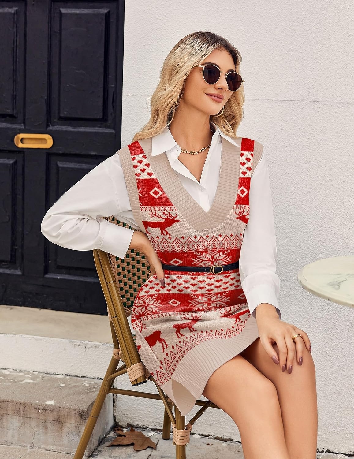 image:imageZeagoo Womens Tank Sweater Dress Sweater Vest Knitted Pullovers Sweaters 2025Christmas