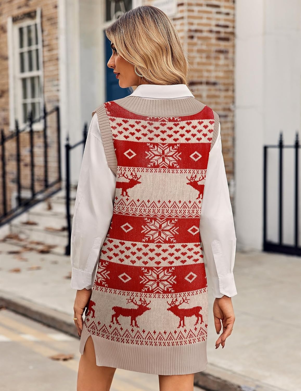 image:imageZeagoo Womens Tank Sweater Dress Sweater Vest Knitted Pullovers Sweaters 2025Christmas