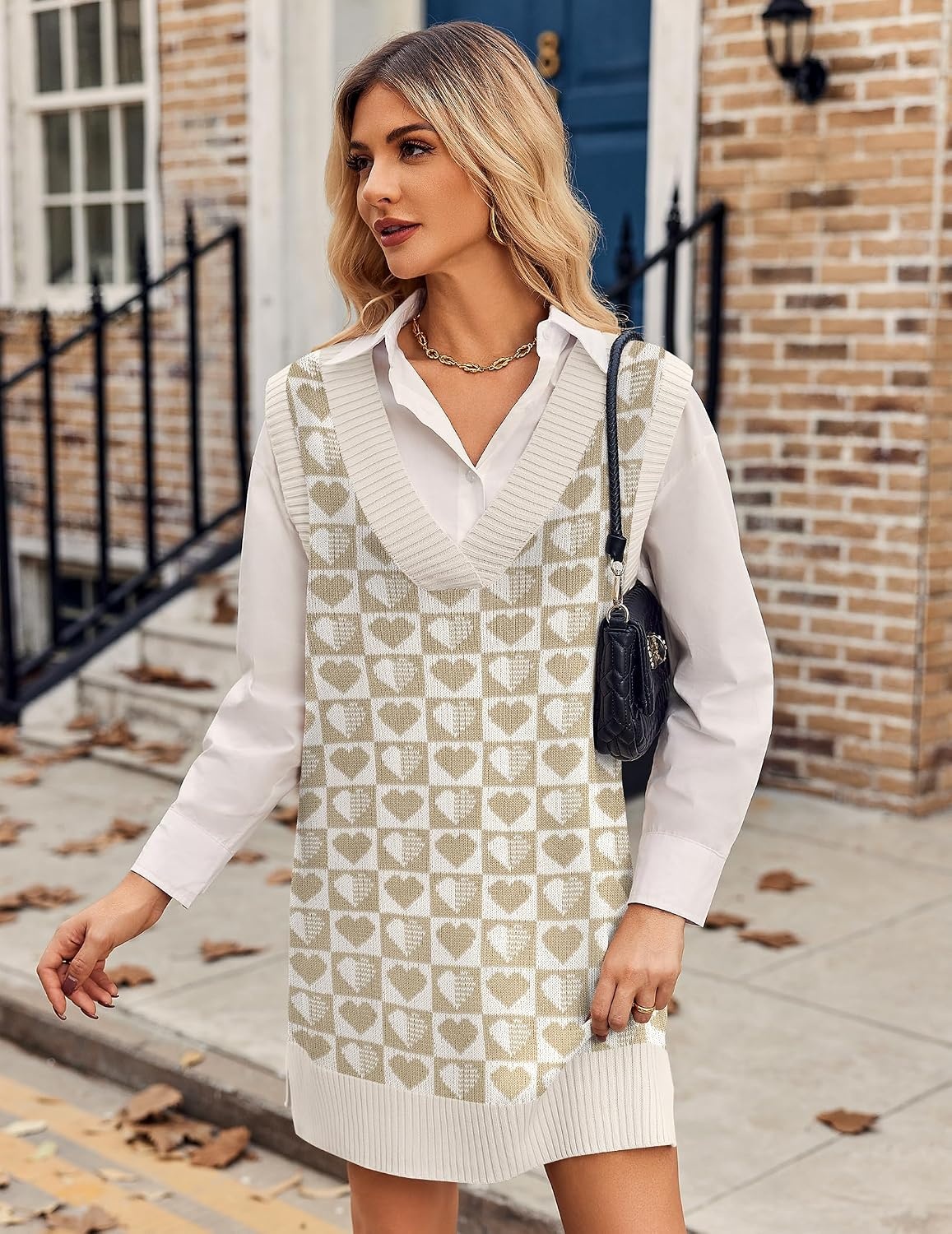 image:imageZeagoo Womens Tank Sweater Dress Sweater Vest Knitted Pullovers Sweaters 2025Khaki