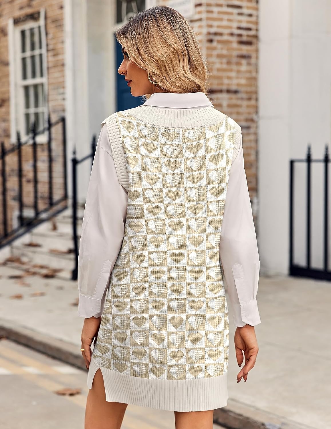 image:imageZeagoo Womens Tank Sweater Dress Sweater Vest Knitted Pullovers Sweaters 2025Khaki