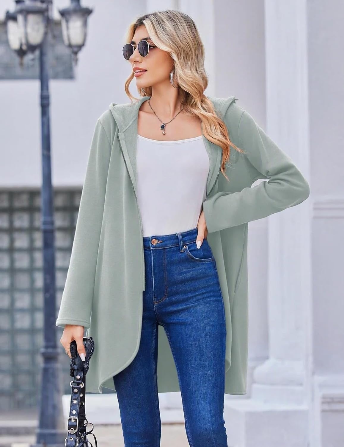 image:imageZeagoo Womens Zip Up Hoodies 2026 with PocketGray Green