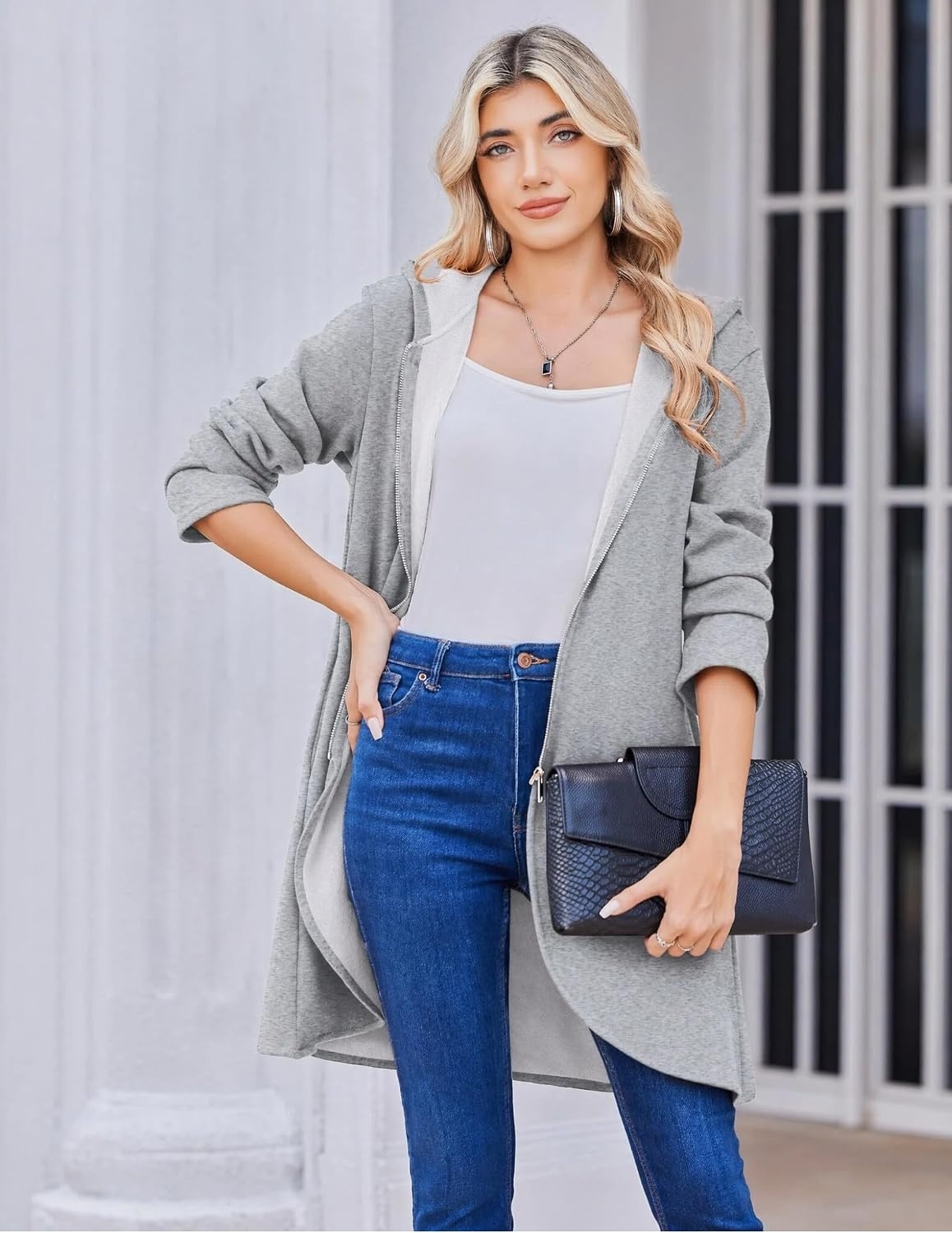 image:imageZeagoo Womens Zip Up Hoodies 2026 with PocketLight Gray