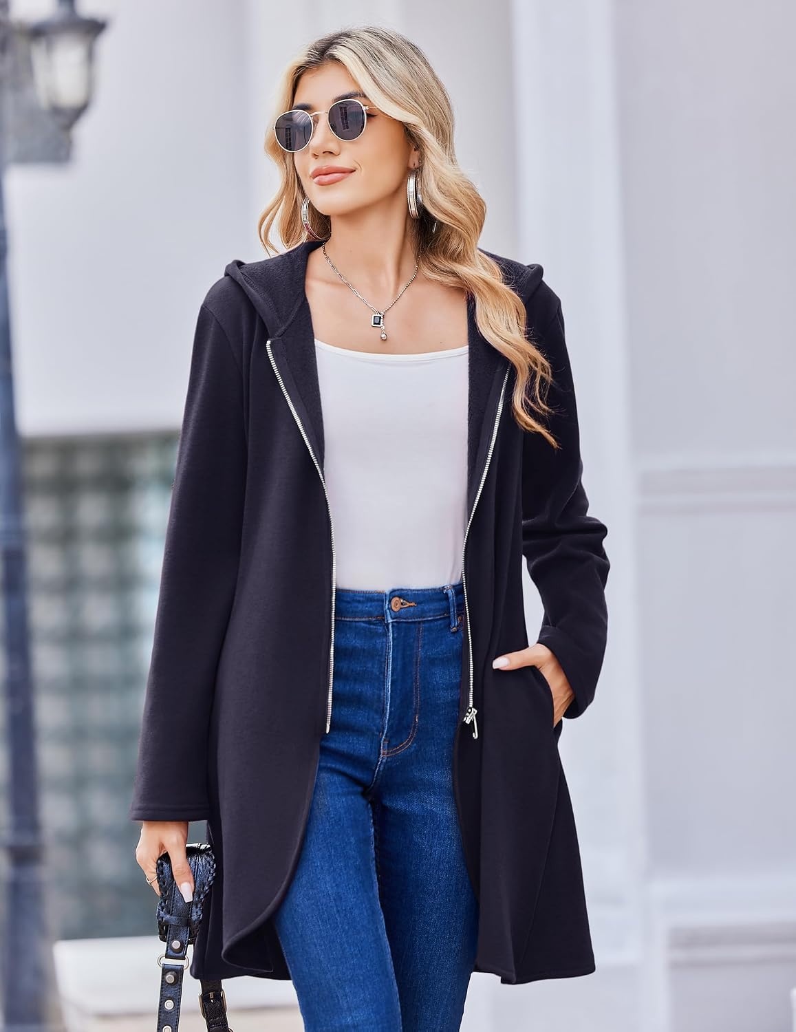 image:imageZeagoo Womens Zip Up Hoodies 2026 with PocketNavy Blue