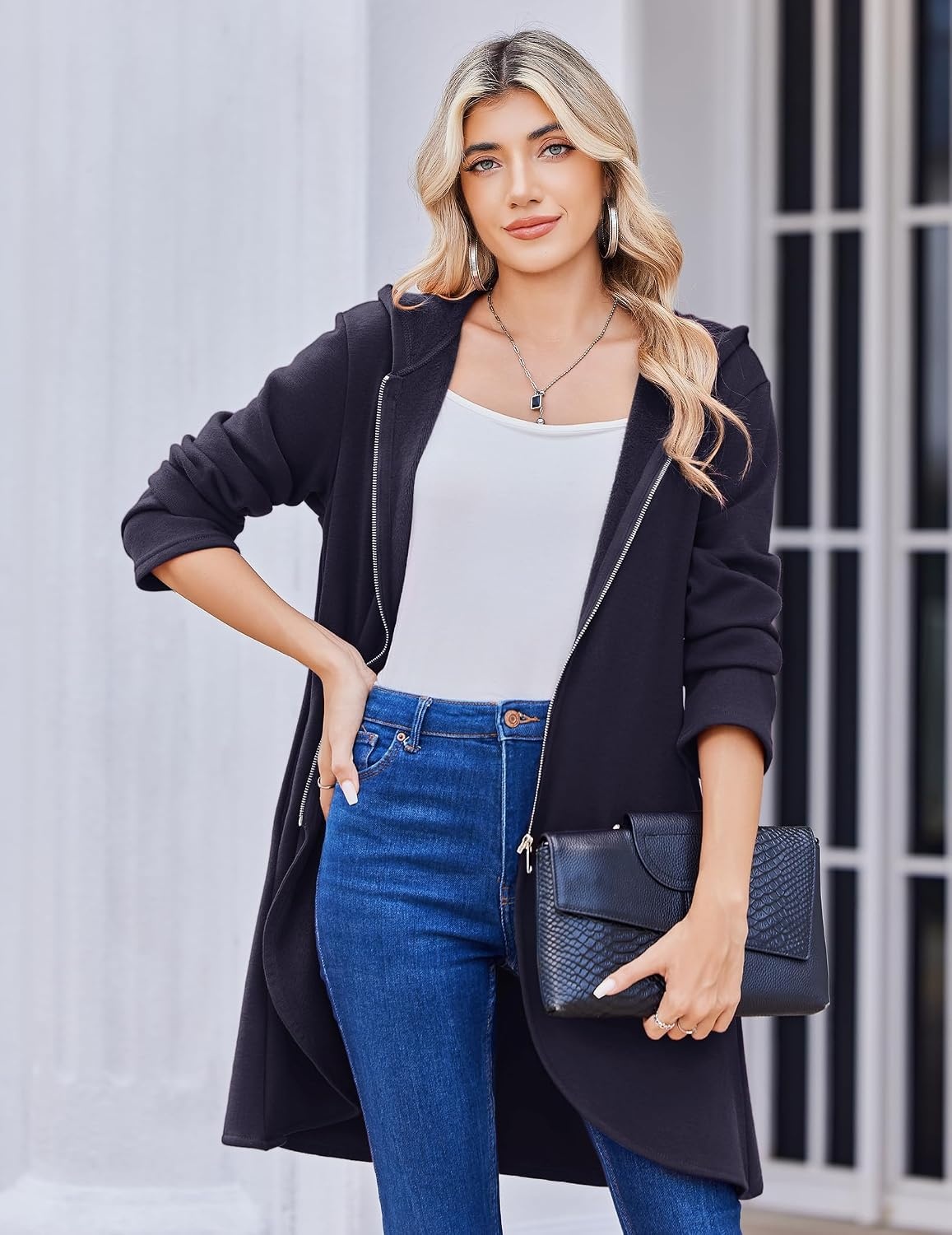 image:imageZeagoo Womens Zip Up Hoodies 2026 with PocketNavy Blue
