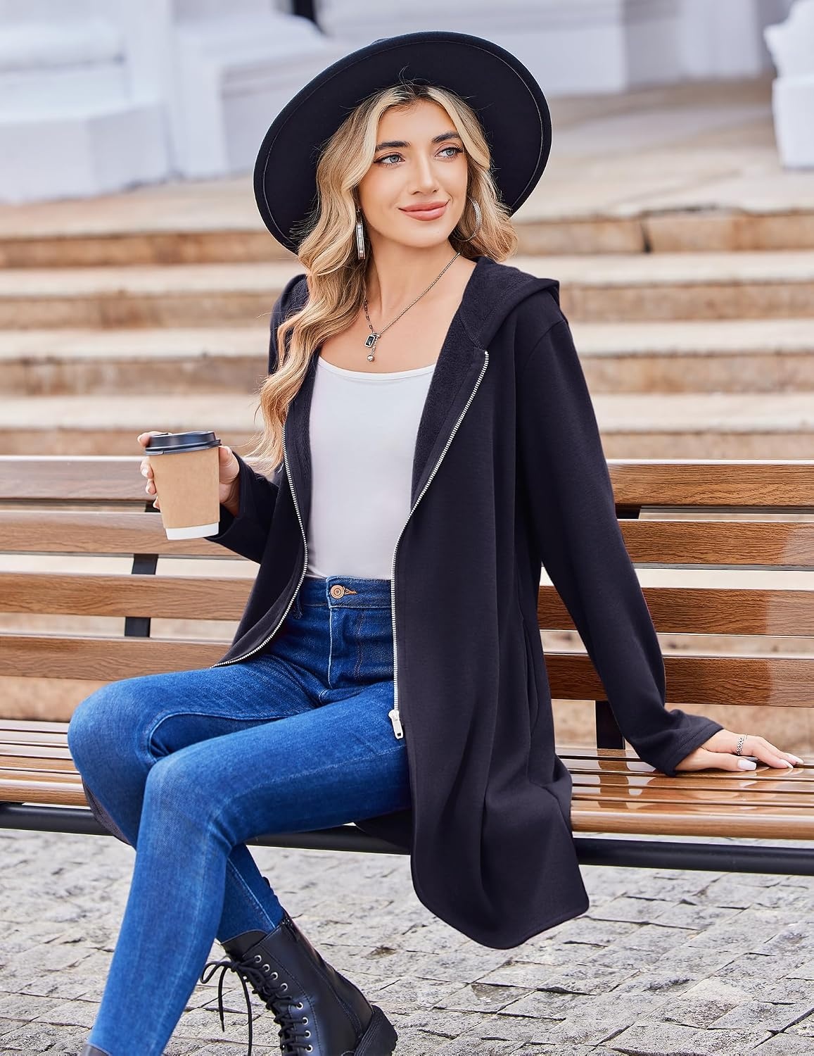 image:imageZeagoo Womens Zip Up Hoodies 2026 with PocketNavy Blue