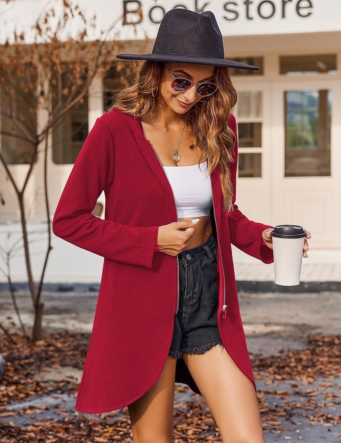 image:imageZeagoo Womens Zip Up Hoodies 2026 with PocketRed