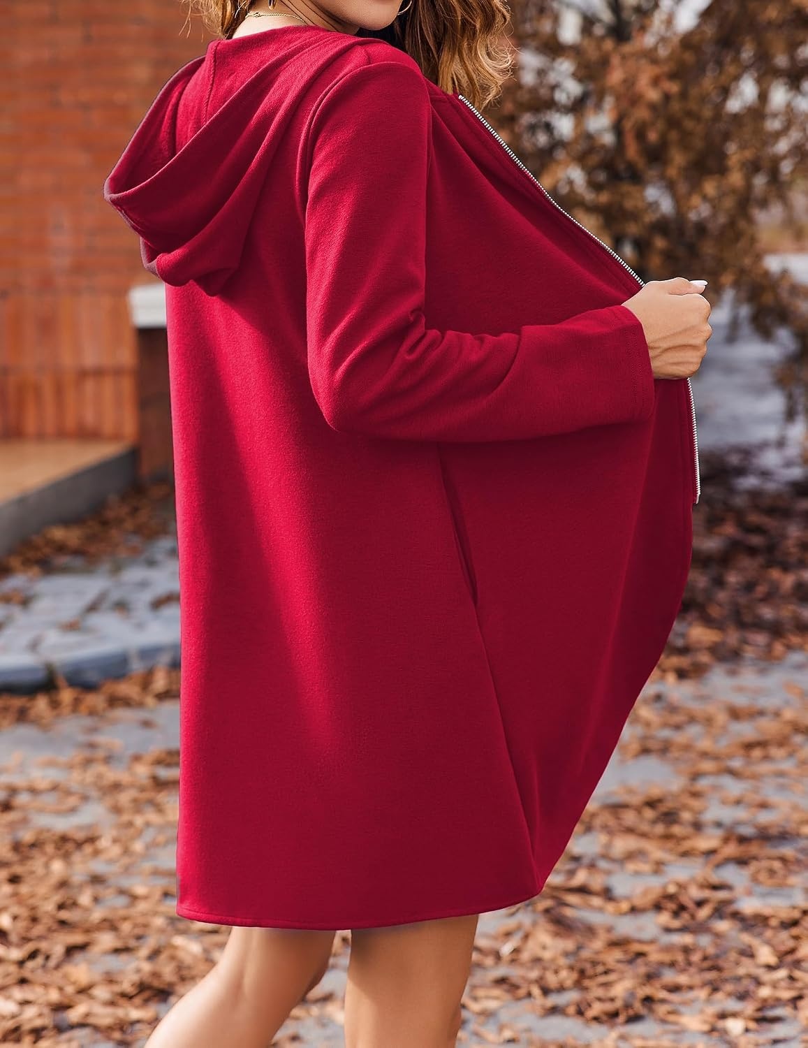 image:imageZeagoo Womens Zip Up Hoodies 2026 with PocketRed