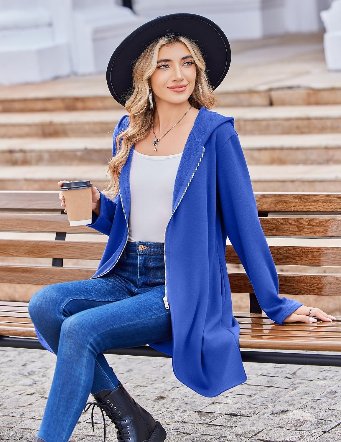 image:imageZeagoo Womens Zip Up Hoodies 2026 with PocketSnorkel Blue