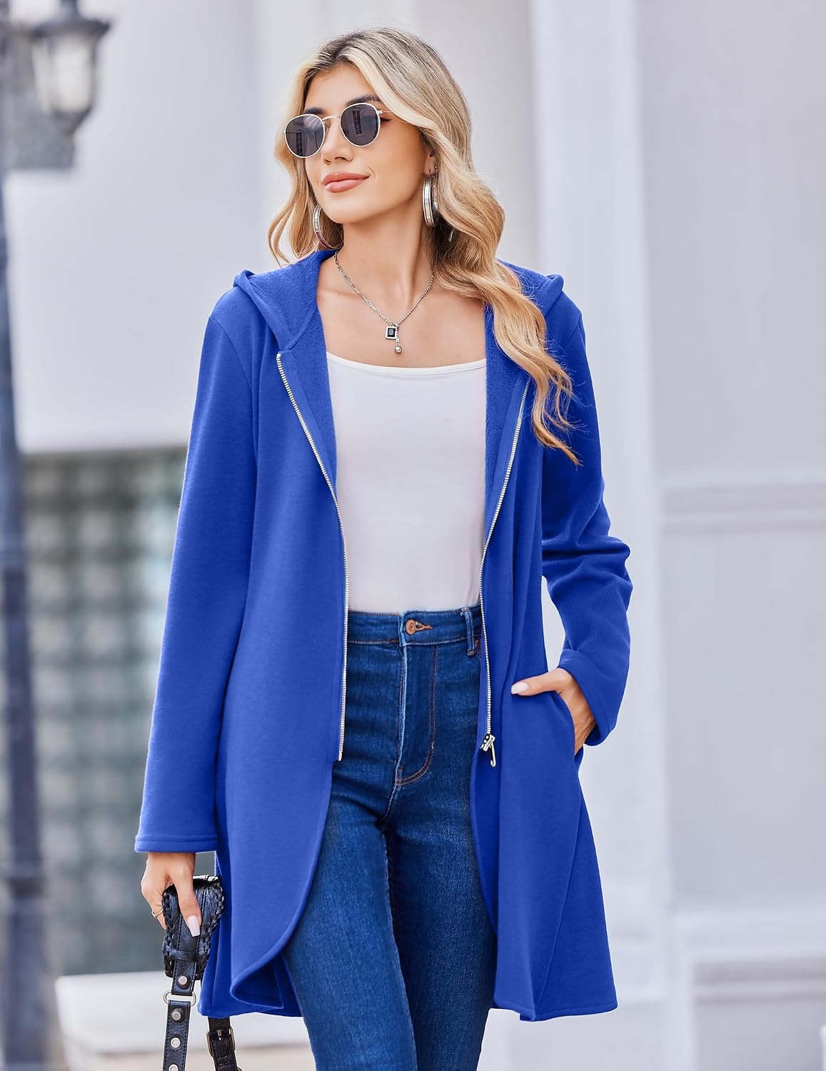 image:imageZeagoo Womens Zip Up Hoodies 2026 with PocketSnorkel Blue