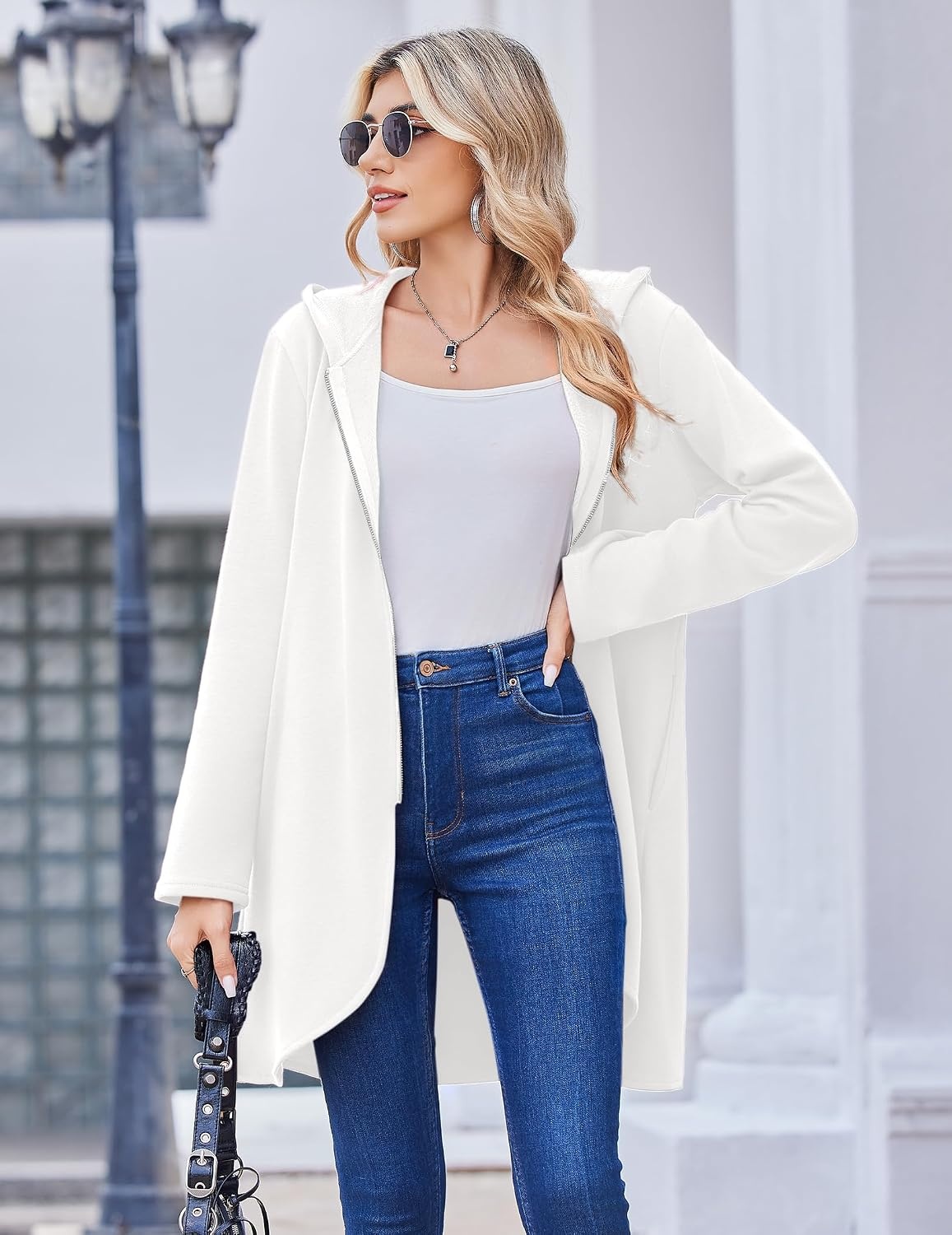 image:imageZeagoo Womens Zip Up Hoodies 2026 with PocketWhite