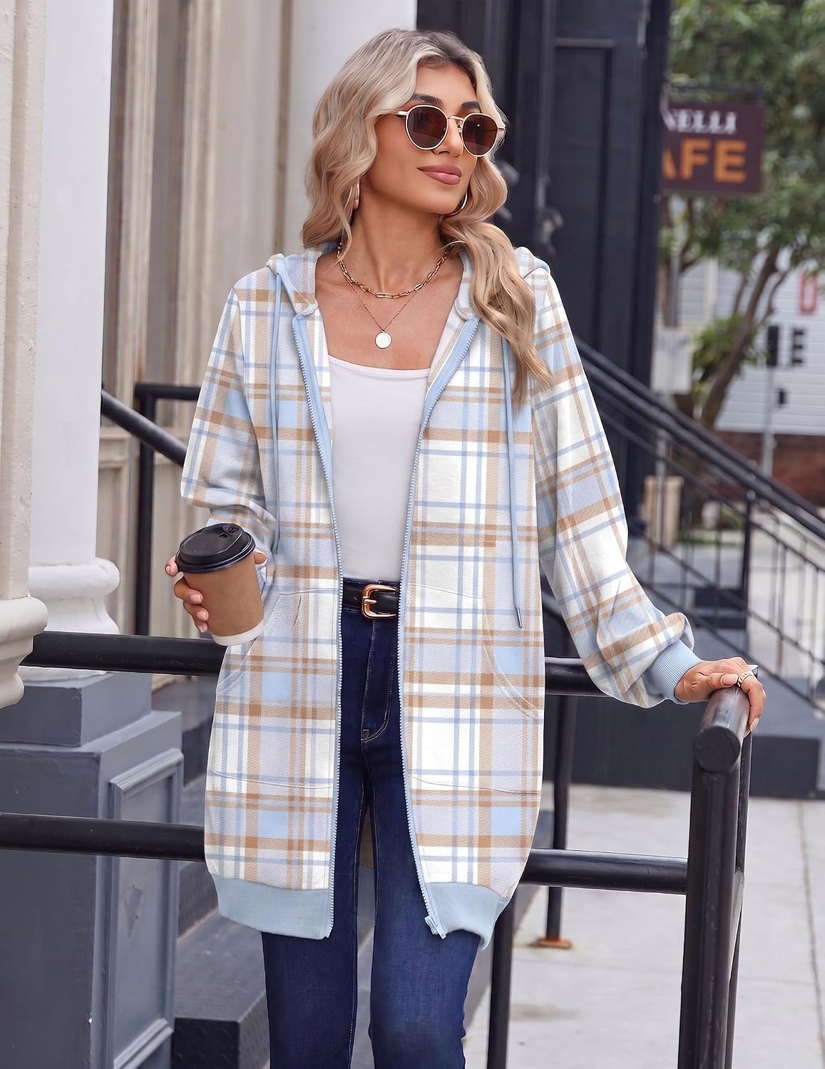 image:imageZeagoo Womens Zip Up Hoodies Long Sleeve Long Tunic Sweatshirts OversizedGw520