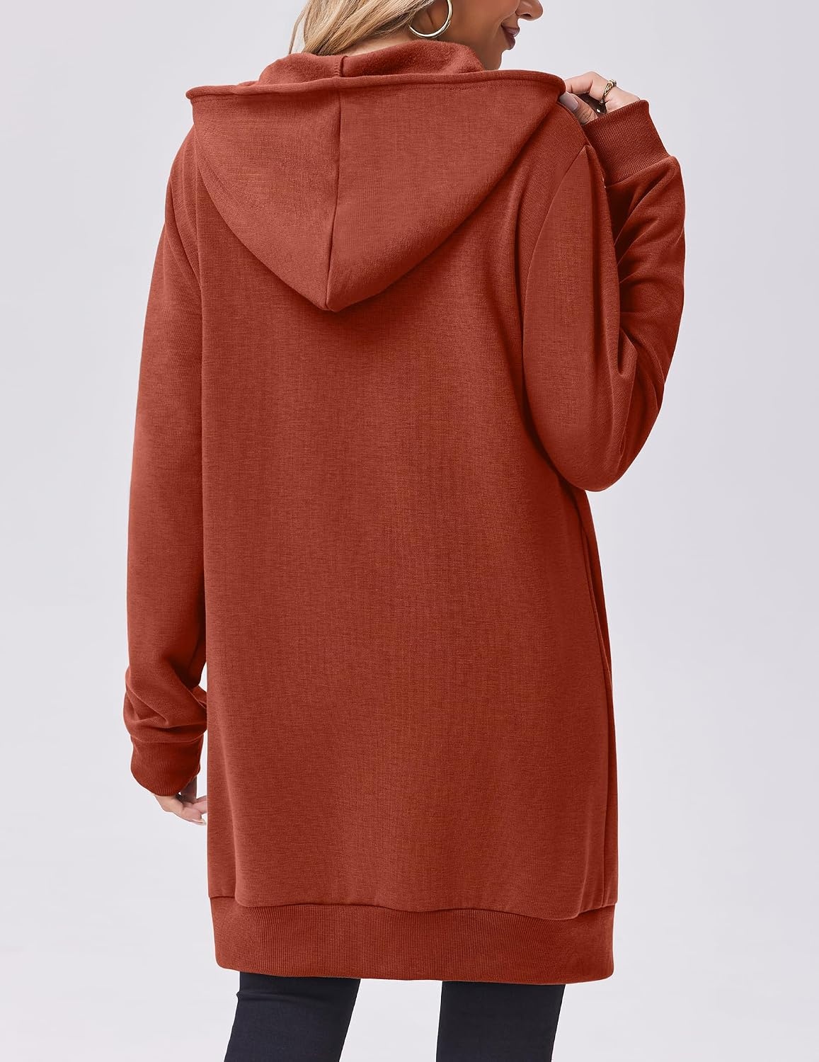 image:imageZeagoo Womens Zip Up Hoodies Long Tunic Sweatshirts Oversized Fleece Casual Long Sleeve 2026 Fall Hoodie Jacket CoatCaramel