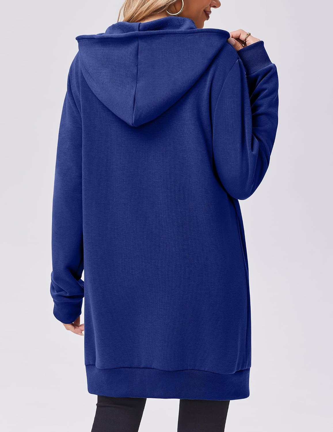 image:imageZeagoo Womens Zip Up Hoodies Long Tunic Sweatshirts Oversized Fleece Casual Long Sleeve 2026 Fall Hoodie Jacket CoatDark Blue