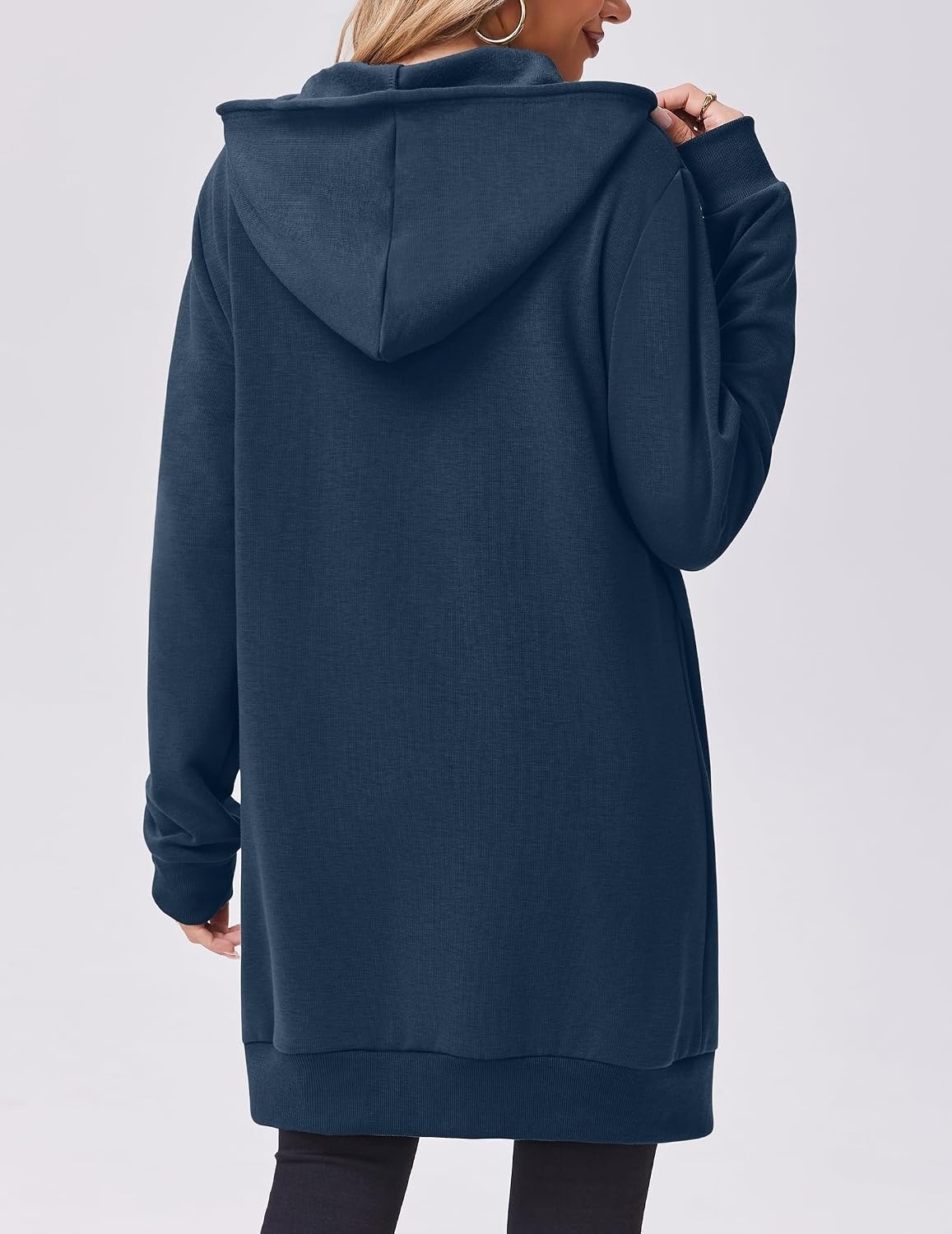 image:imageZeagoo Womens Zip Up Hoodies Long Tunic Sweatshirts Oversized Fleece Casual Long Sleeve 2026 Fall Hoodie Jacket CoatRoyal Blue